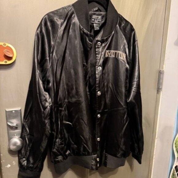 Retro Led Zeppelin Rare Limited Edition Black Satin Bomber / Varsity Tour Jacket - Picture 9 of 16